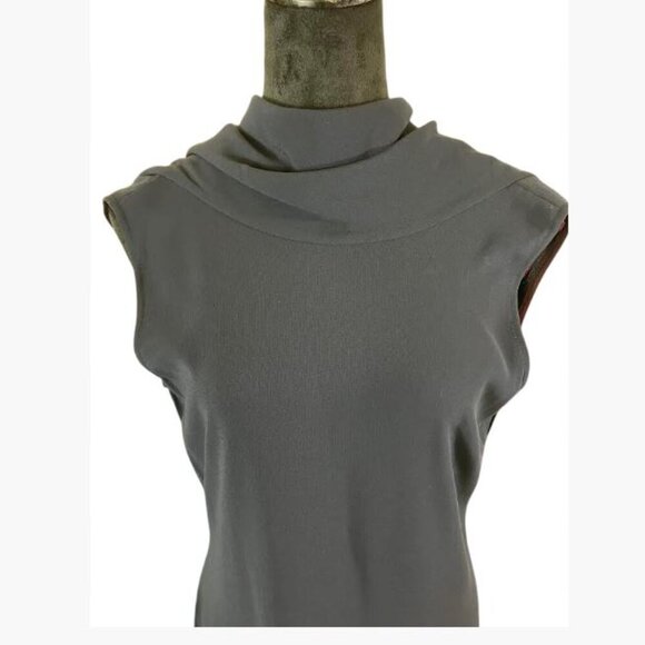 Vintage Ellen Tracy Sexy Backless Draped Sheath Body Hugging Dress Size 8  EUC - Picture 4 of 10